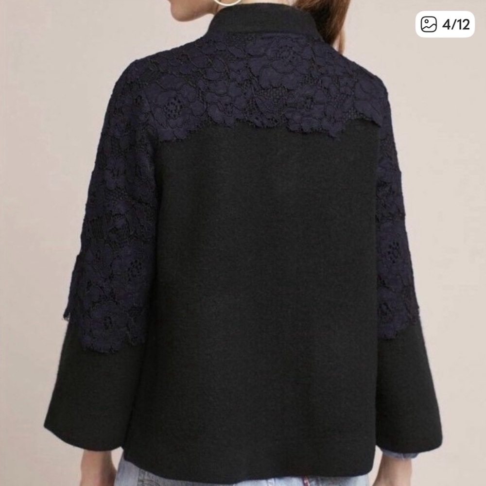 Field Flower Black and Navy Floral Jacket Size Medium - Picture 2 of 6